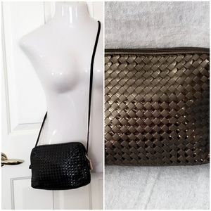 *SALE* Woven black Ganson cross body bag